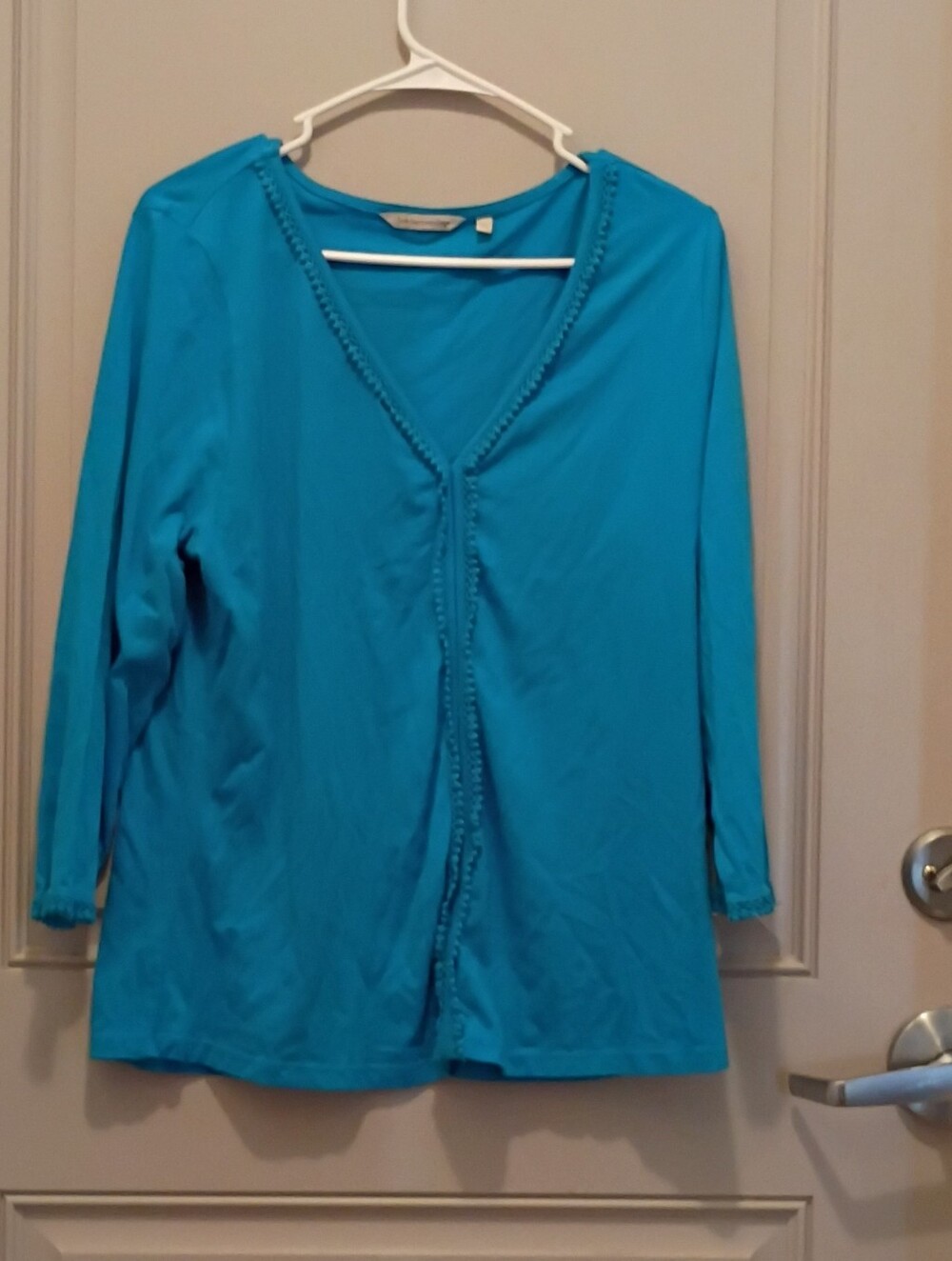 Soft Surroundings Women's Blue Modal Blend Long Sleeve Shirt Size L